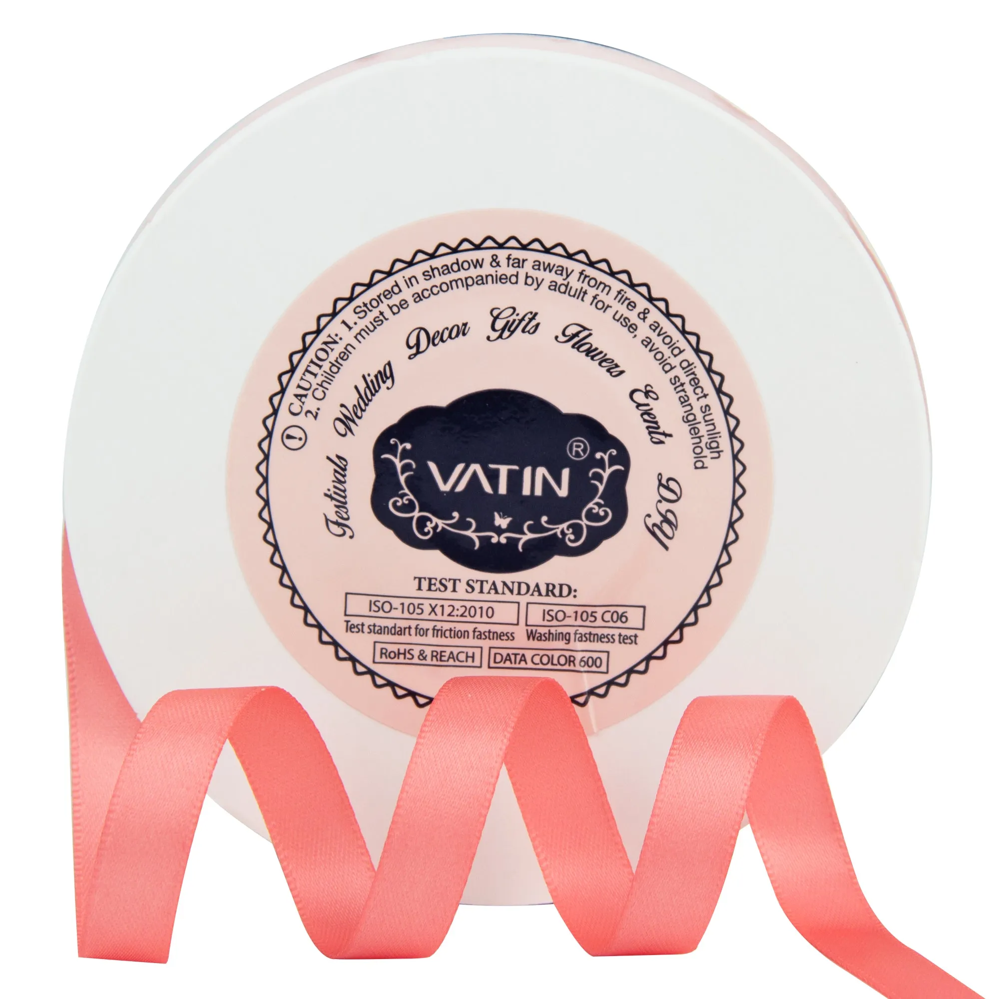 VATIN 3/8 inches Double Faced Vanilla Polyester Satin Ribbon - 50 Yards for Gift Wrapping Ornaments Party Favor Braids Baby Shower Decoration Floral Arrangement Craft Supplies