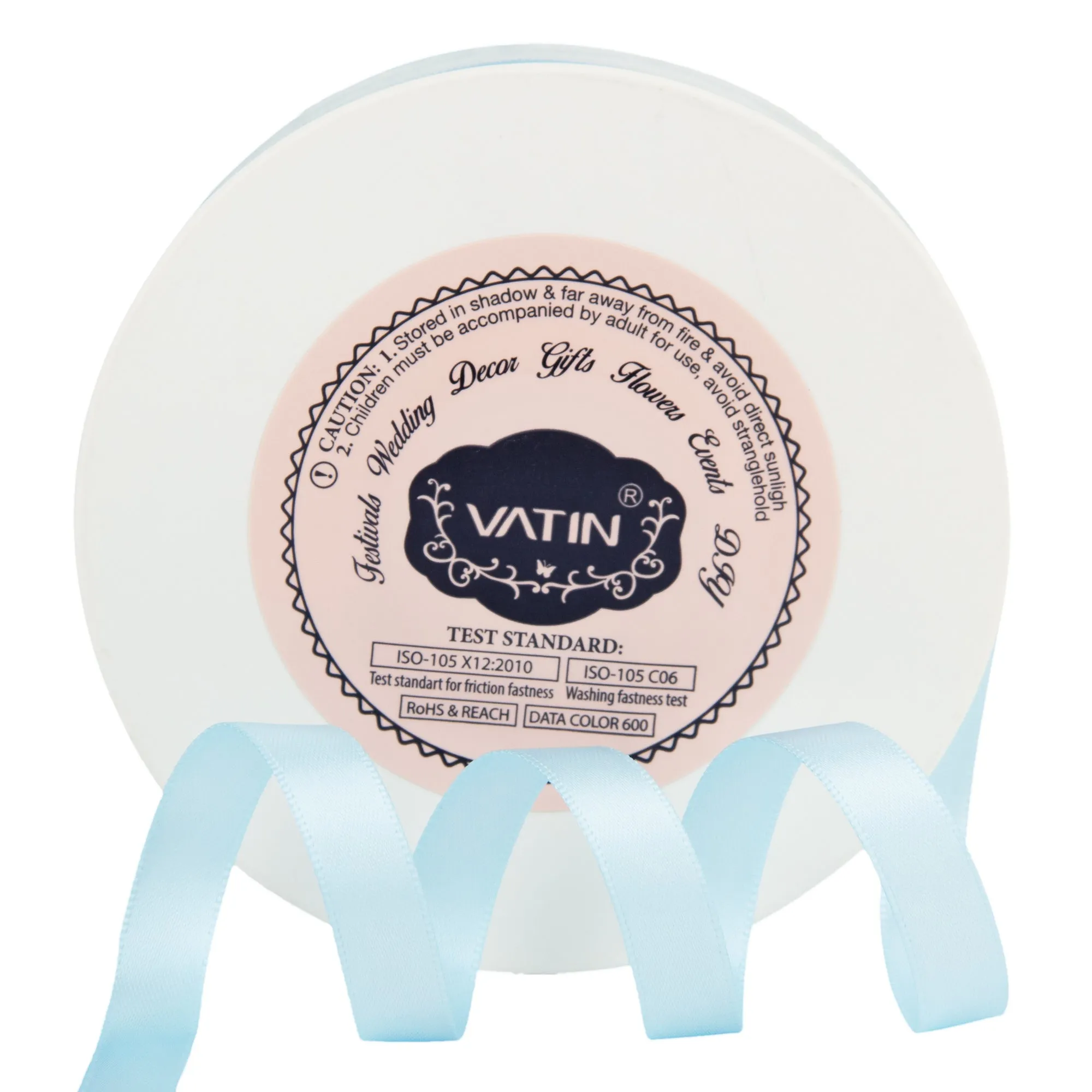 VATIN 3/8 inches Double Faced Vanilla Polyester Satin Ribbon - 50 Yards for Gift Wrapping Ornaments Party Favor Braids Baby Shower Decoration Floral Arrangement Craft Supplies