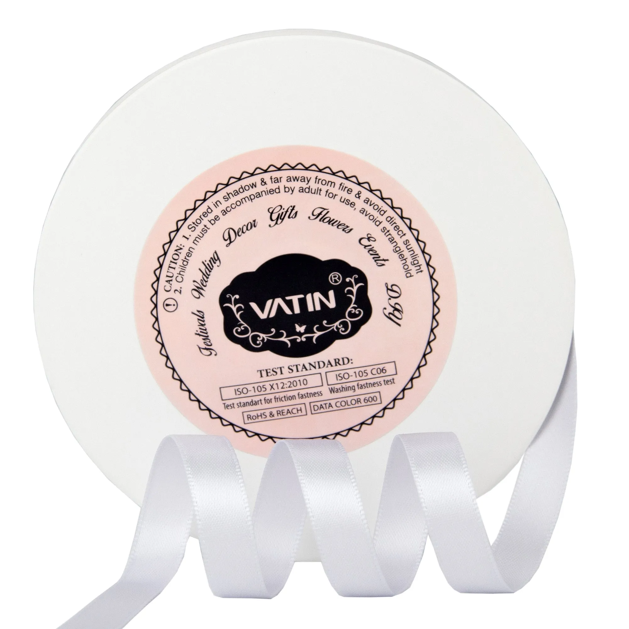 VATIN 3/8 inches Double Faced Vanilla Polyester Satin Ribbon - 50 Yards for Gift Wrapping Ornaments Party Favor Braids Baby Shower Decoration Floral Arrangement Craft Supplies