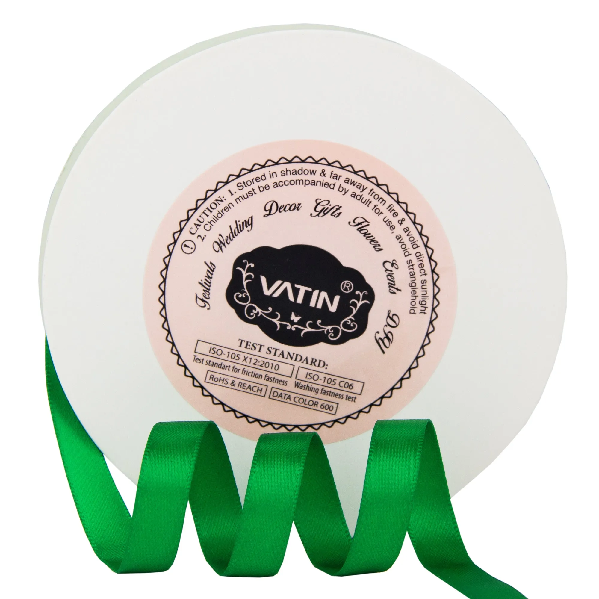 VATIN 3/8 inches Double Faced Vanilla Polyester Satin Ribbon - 50 Yards for Gift Wrapping Ornaments Party Favor Braids Baby Shower Decoration Floral Arrangement Craft Supplies