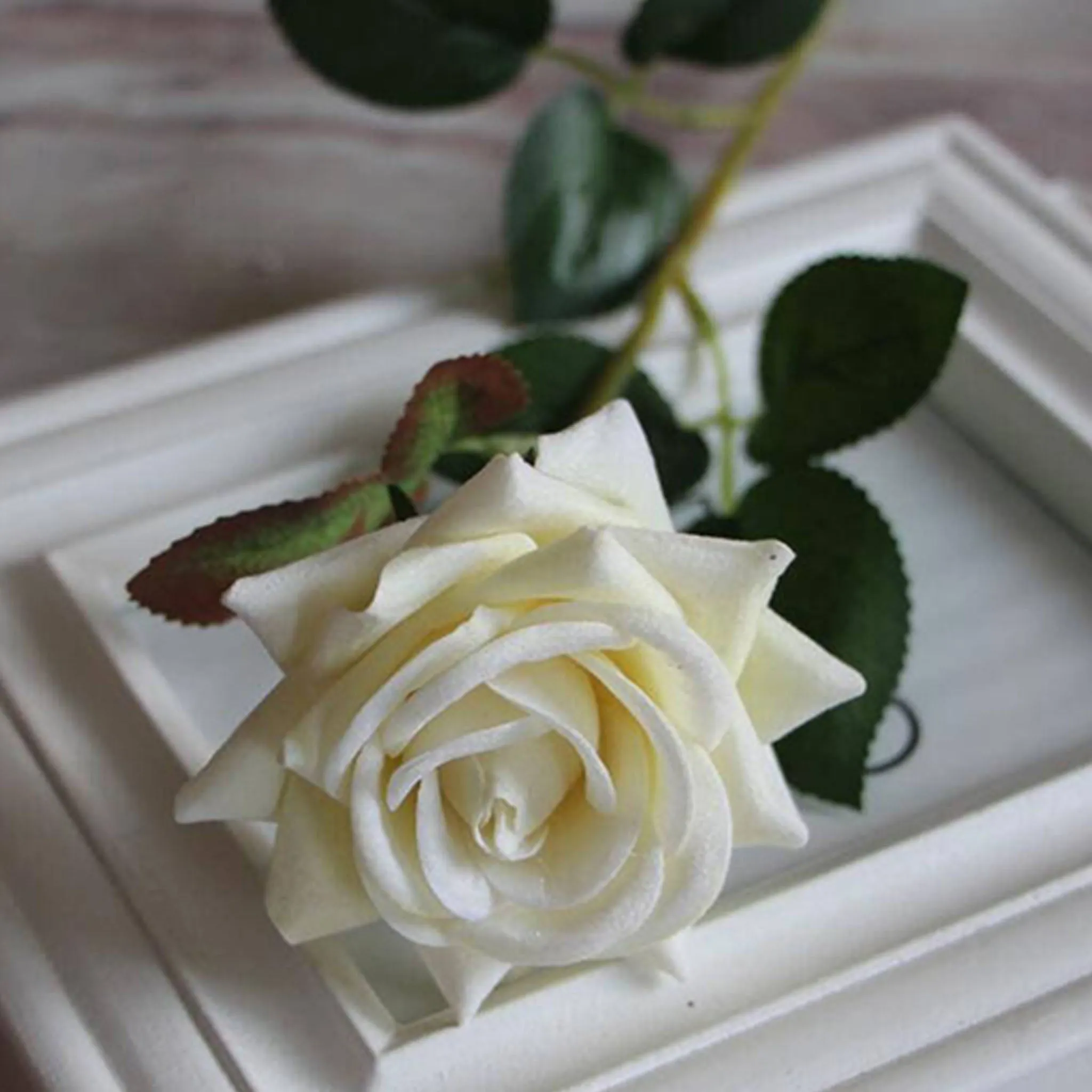 Velvet Rose Flowers Artificial Wedding Floral Arrangement Home Decor Velvet Flowers