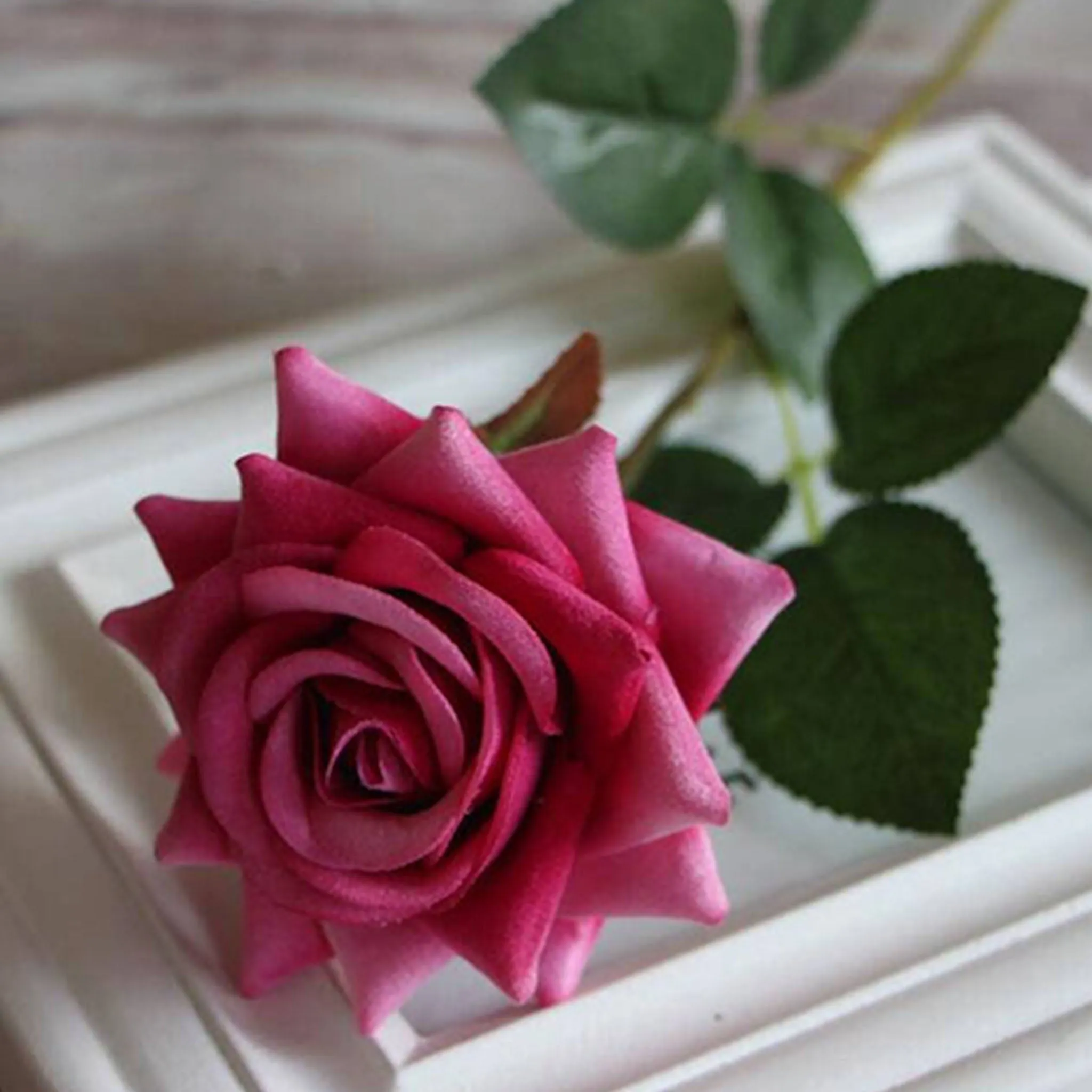 Velvet Rose Flowers Artificial Wedding Floral Arrangement Home Decor Velvet Flowers