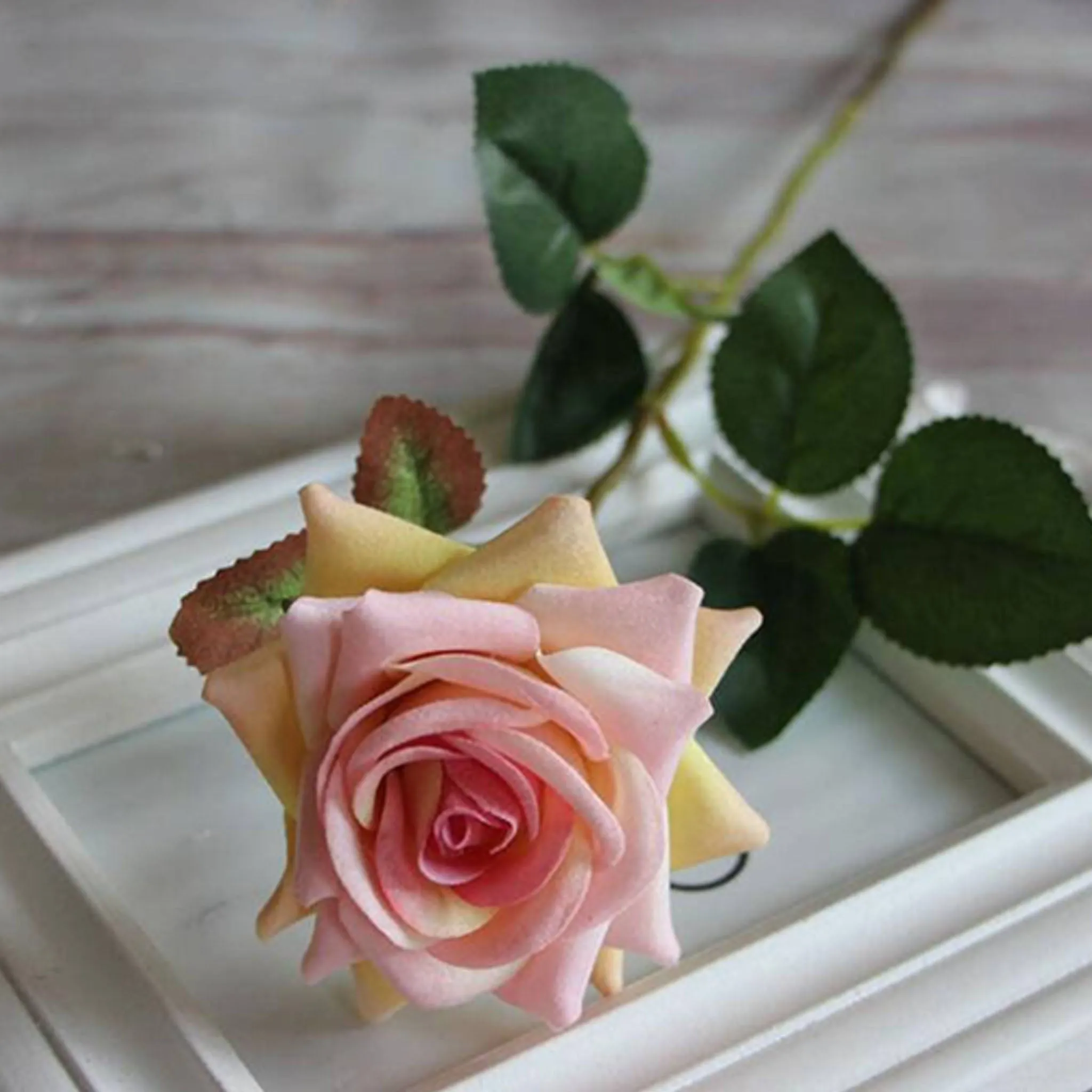 Velvet Rose Flowers Artificial Wedding Floral Arrangement Home Decor Velvet Flowers
