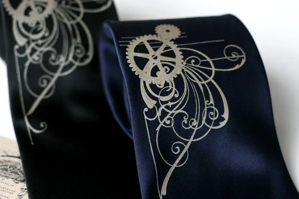 Victorian Gears Necktie, microfiber tie.
