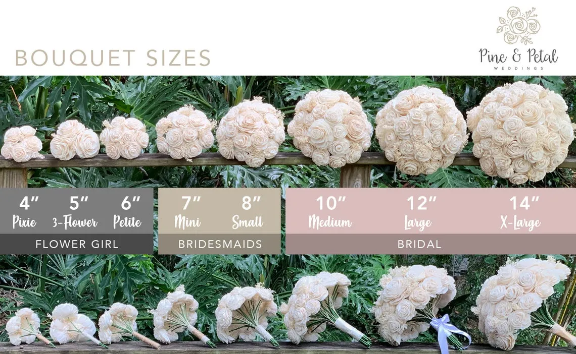White and Green Wood Flower Bouquet