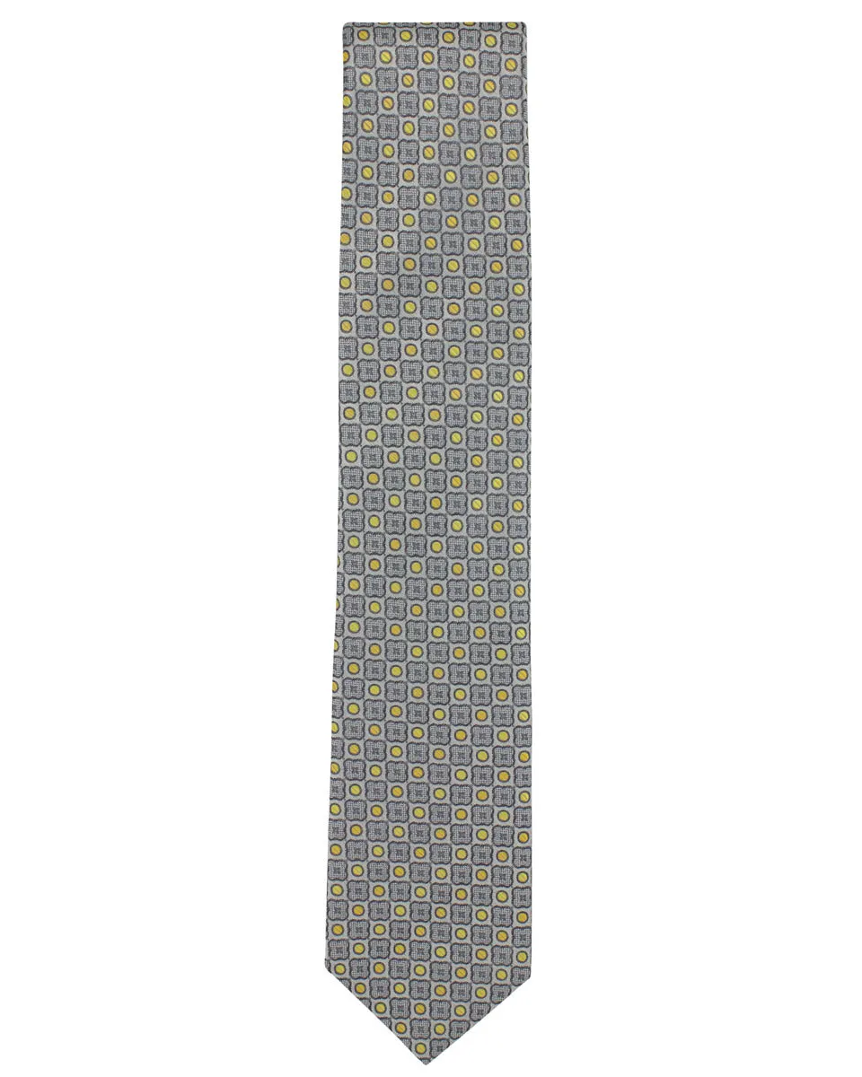Yellow Geometric Silk Tie
